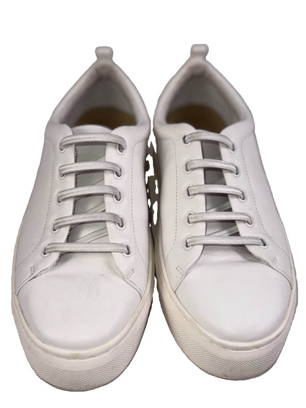 Abeo Jump Street Bungee Sneaker Platform White Leather US9 EU41 UK7 Shoe EUC
